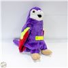 Image 1 : PURPLE HAND PUPPET PARROT BIRD VINTAGE W/