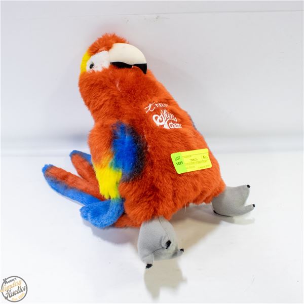 RED HAND PUPPET PARROT BIRD VINTAGE TELUS