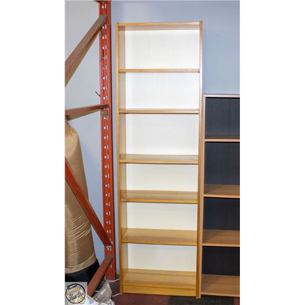 PINE 7 SHELF BOOKCASE- 78" X 24" X 10"