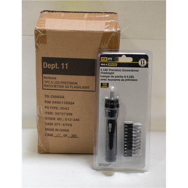 CASE WITH 6 11PC 5 LED PRECISION SCREWDRIVERS