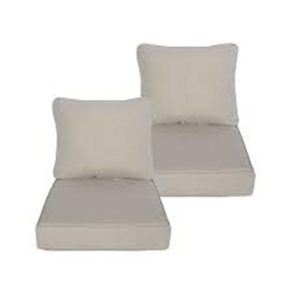 BRAND NEW 2 24X24" DEEP SEAT PATIO CUSHIONS GRAY