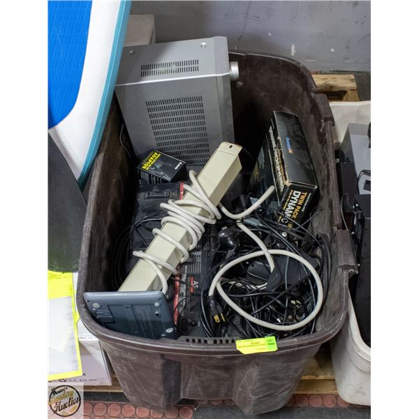 BIN OF ASSORTED ELECTRONICS SOME INCOMPLETE