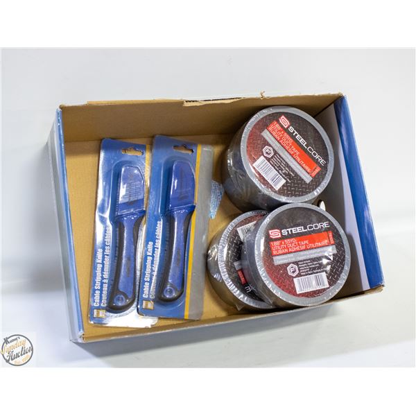 BOX W/ 4 NEW DUCT TAPES, POWERFIST