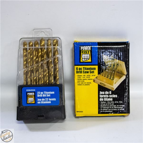 NEW POWER FIST TITANIUM DRILL BIT SETS