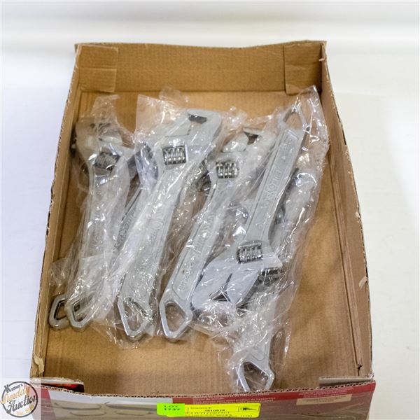 LOT OF 6 FULLCONTACT ADJUSTABLE WRENCHES