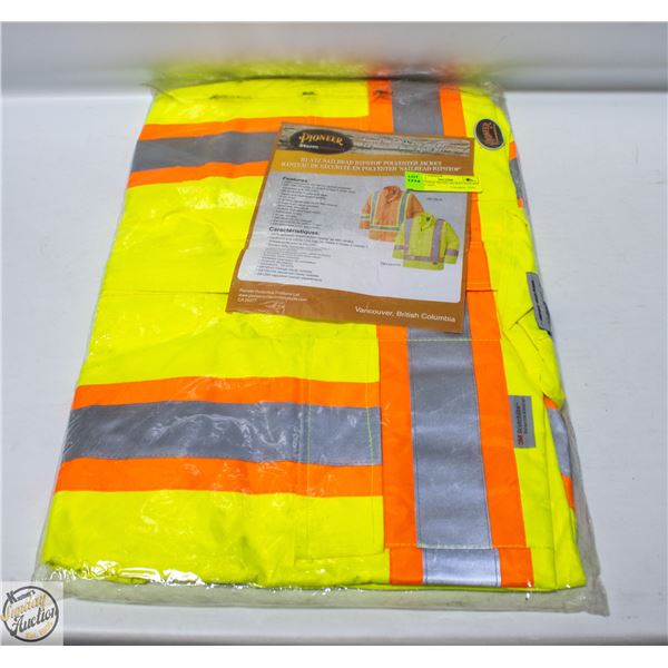 NEW LARGE HI-VIZ JACKET AND BIB PANTS 100%