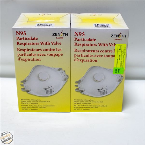24 PACKS N95 PARTICULATE RESPIRATORS ADVANCE WITH