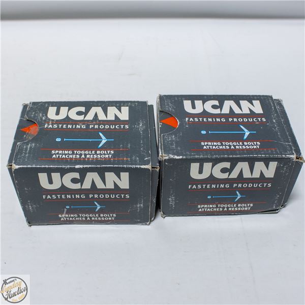 2 BOXES UCAN TOGGLE BOLTS (BOXES OF 50) 3/16 X 4”