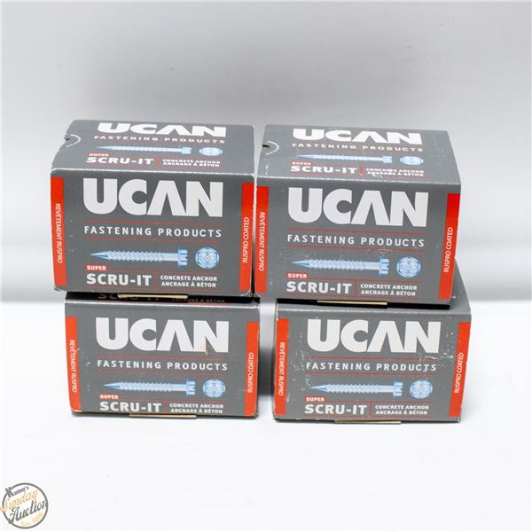 4 BOXES OF UCAN CONCRETE ANCHORS (BOXES OF 100EA)