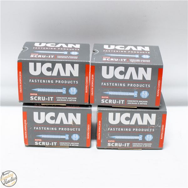 4 BOXES OF UCAN CONCRETE ANCHORS (BOXES OF 100EA)