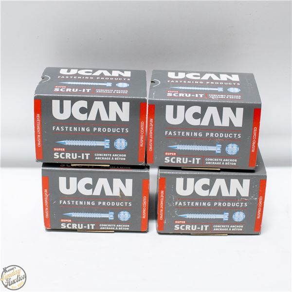 4 BOXES OF UCAN CONCRETE ANCHORS (BOXES OF 100EA)