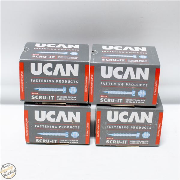 4 BOXES OF UCAN CONCRETE ANCHORS (BOXES OF 100EA)