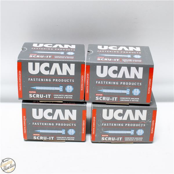4 BOXES OF UCAN CONCRETE ANCHORS (BOXES OF 100EA)