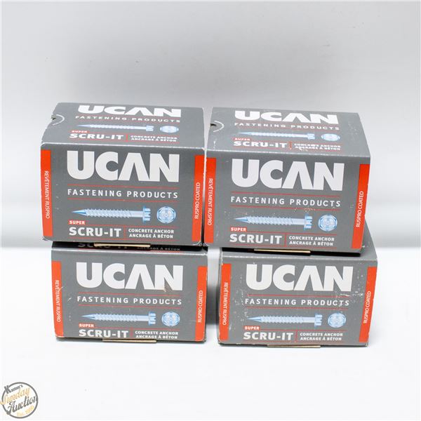 4 BOXES OF UCAN CONCRETE ANCHORS (BOXES OF 100EA)