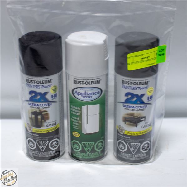 3PK RUSTOLEUM SPRAY PAINT