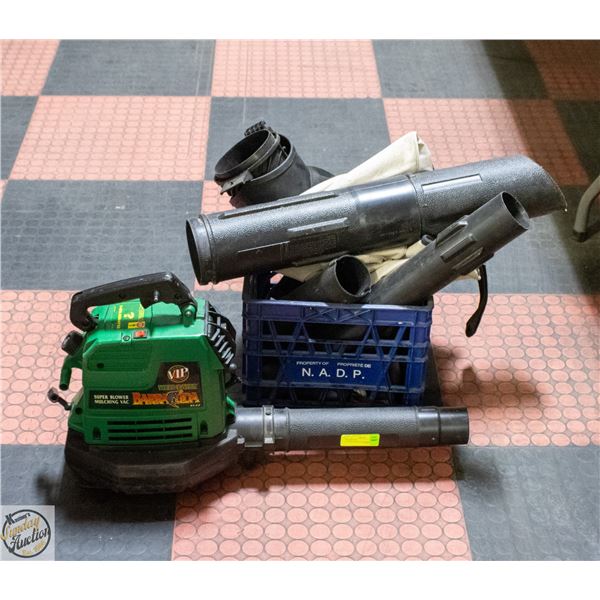 WEEDEATER SUPERBLOWER/MULCHING VAC+BLUE CRATE W/