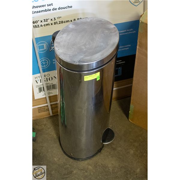 STAINLESS STEEL 30 L STEP PEDAL WASTE BIN H-25.5"