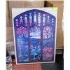Image 1 : FRAMED "TIFFANY" ART GLASS PRINT- 34" X 24"