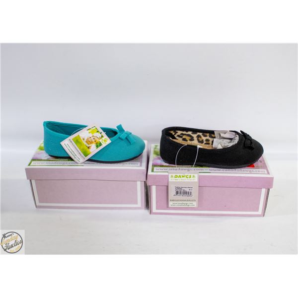 2 PAIRS DAWGS SHOES GIRLS SIZE 8