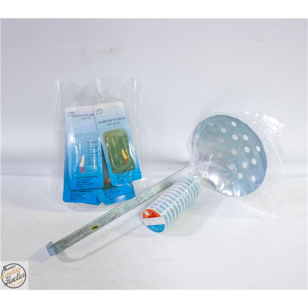 ICE FISHING KIT-6 DARTER GRUBS+12 SPOOLS FISHING-