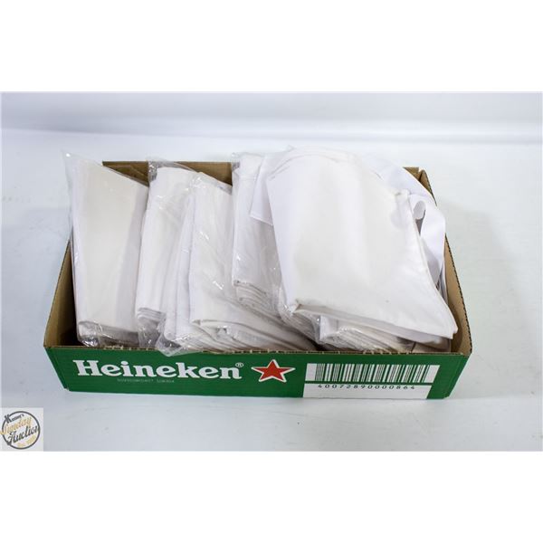 12 X CHEFWEAR WHITE TEFLON COATED APRONS