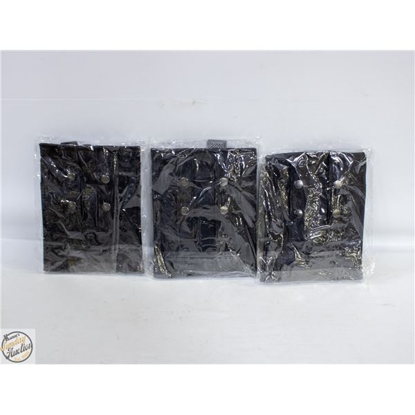 3 X LEATHER CASH POUCH WITH BELTS