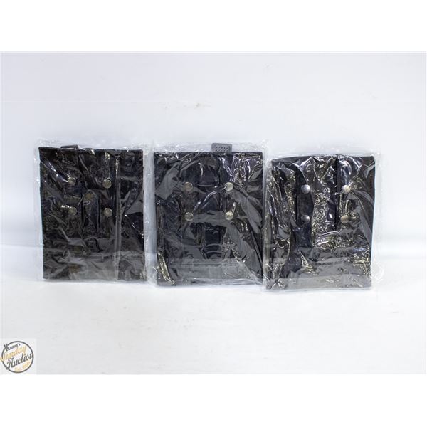 3 X LEATHER CASH POUCH WITH BELTS