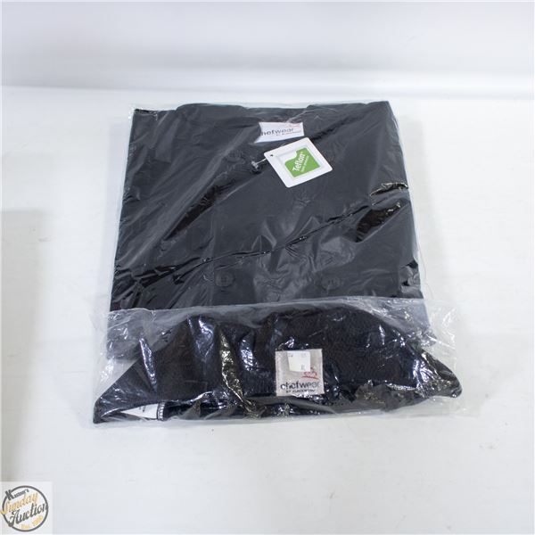XL CHEFWEAR CHEF JACKET TEFLON COATED W/CHEF HAT