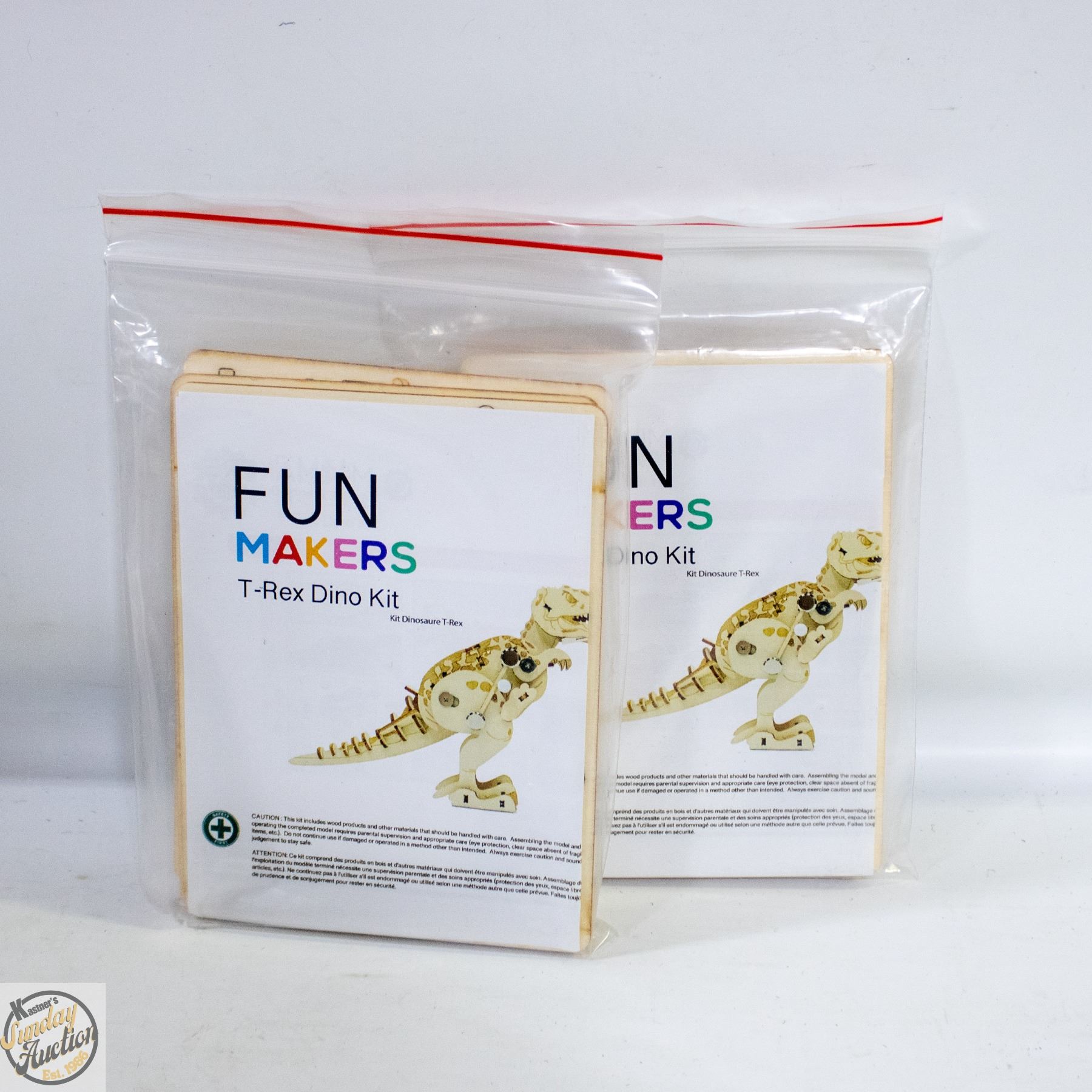 2 T-REX WINDUP FUN MAKERS DINOSAUR BUILDER KITS