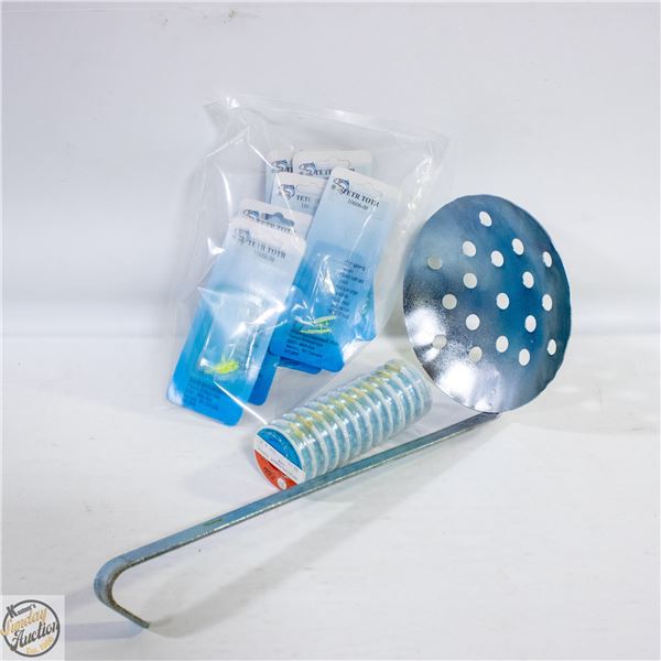 ICE FISHING KIT-6 DARTER GRUBS+12 SPOOLS FISHING-