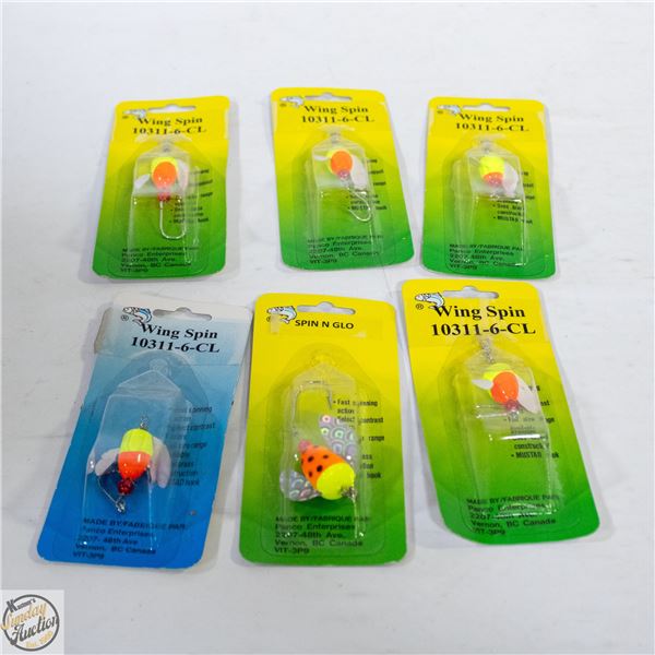 6 X WING SPIN FISHING LURES