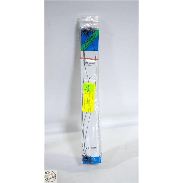 12X3PKS NYLON COATED WIRE LEADERS 30LB
