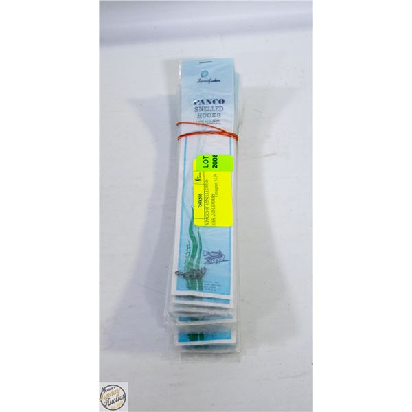 24 X PACKS OF 6 SNELLED FISH HOOKS AND LEADERS