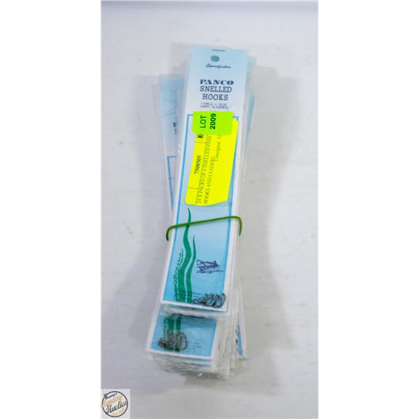 24 X PACKS OF 6 SNELLED FISH HOOKS AND LEADERS