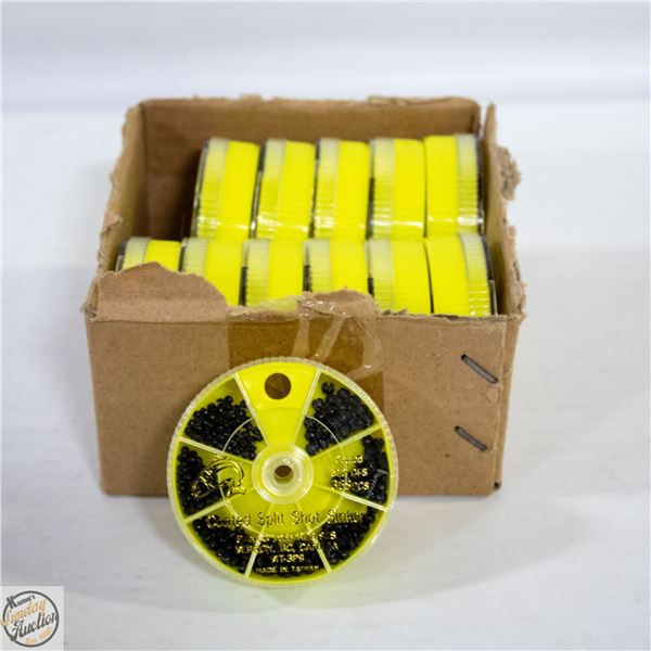 CASE W/12 CANISTERS W/368 COATED SPLITSHOT SINKERS