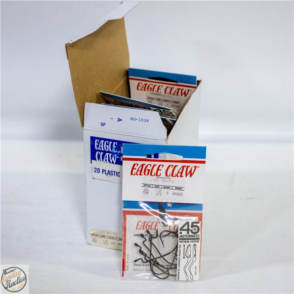 20 X 8 PK EAGLE CLAW AUTOMATIC WORM HOOKS