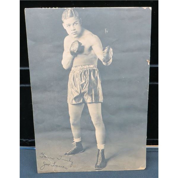 Rare 1937 Joe Louis Black & White Cut Out Photo On Board  7.5" x 11"