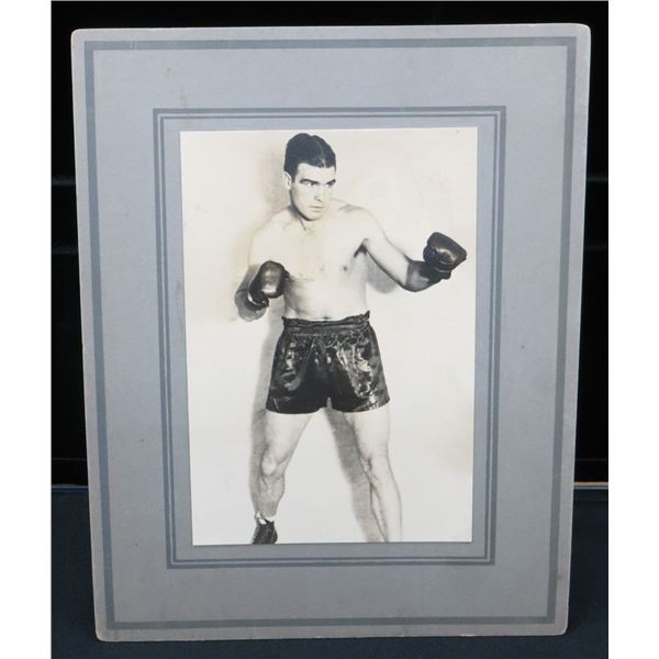 Vintage Max Schmeling Black & White 5X7 Photo Mounted on Board Frame
