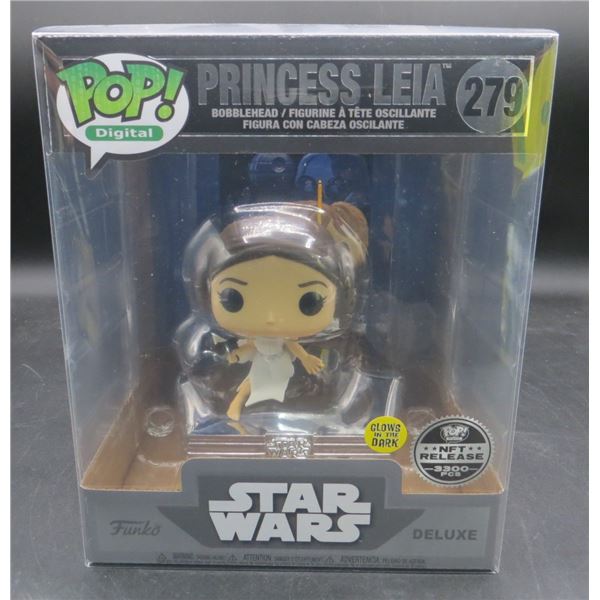 New Funko Pop NFT Star Wars Princess Leia Bobblehead With soft Protector BV $125