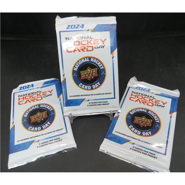 3 Sealed 2024 National Hockey Card Day Packs