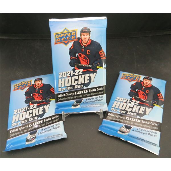 3 sealed Packs 2021-22 Upper Deck Hockey 8 Cards per Pack