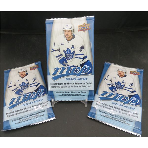 3 Sealed Packs 2023-24 MVP Hockey 6 cards per pack