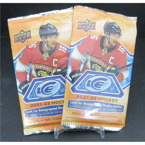 2 sealed Packs 2021-22 Upper Deck Ice Hockey 5 Cards per Pack
