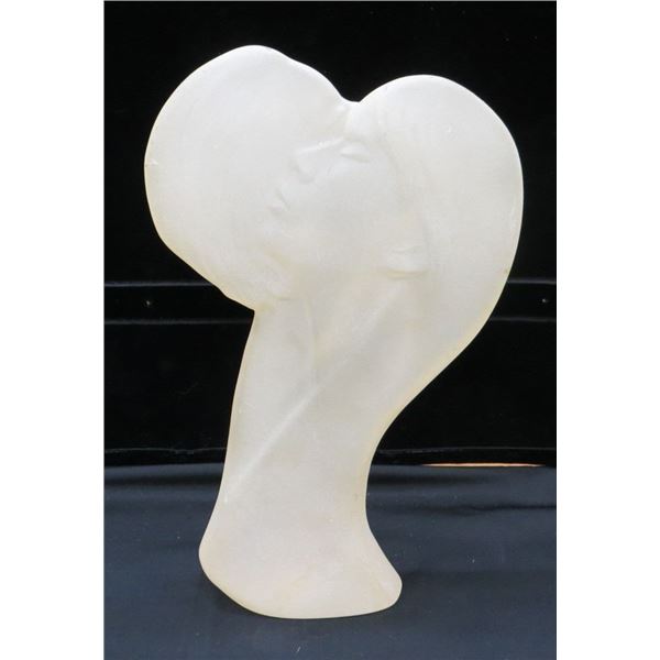 Vintage Art Deco Nouveau Lucite Two Sided Man/Woman Bust 14" Tall Made In Canada