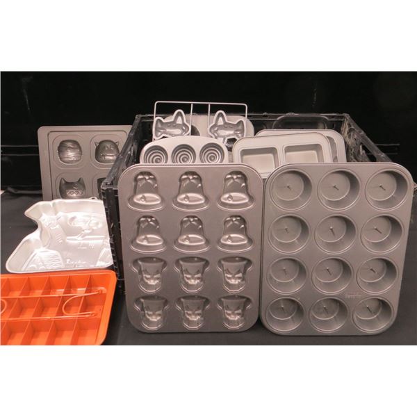 Large Donated Lot Of Baking Tins Muffin, Donut, Loaf and Cake Pans & More