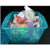 Image 1 : 12" x12" Sterlite Tote Full Of Fabric, Wool and Crafting Threads