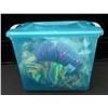 Image 2 : 12" x12" Sterlite Tote Full Of Fabric, Wool and Crafting Threads