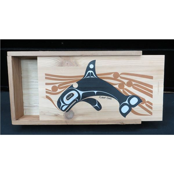 Richard Krentz Haida Northwest Coast Whale Wooden Box 11" x 6.5"