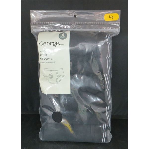 New George Men's Briefs Pack Of 6 Size Large 100% Cotton