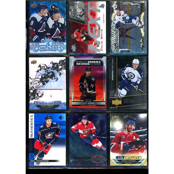 Lot of 9 Various Hockey Inserts or Rookie Cards Various Teams & Players